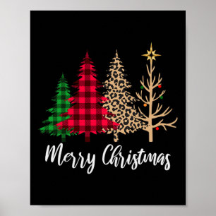 Poster Árvore de Natal Buffalo Xadrez Vermelho Verde Leop