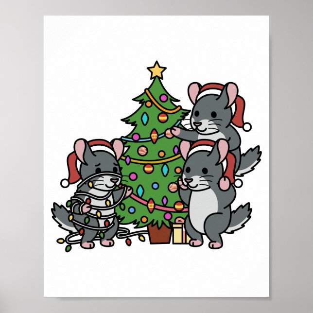 Poster Árvore de Natal Chinchilla (Frente)