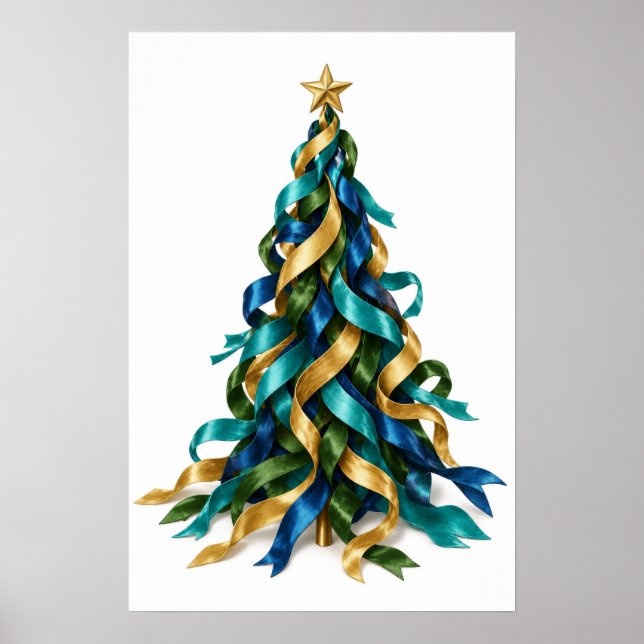 Poster Árvore de Natal com Fitas (Frente)
