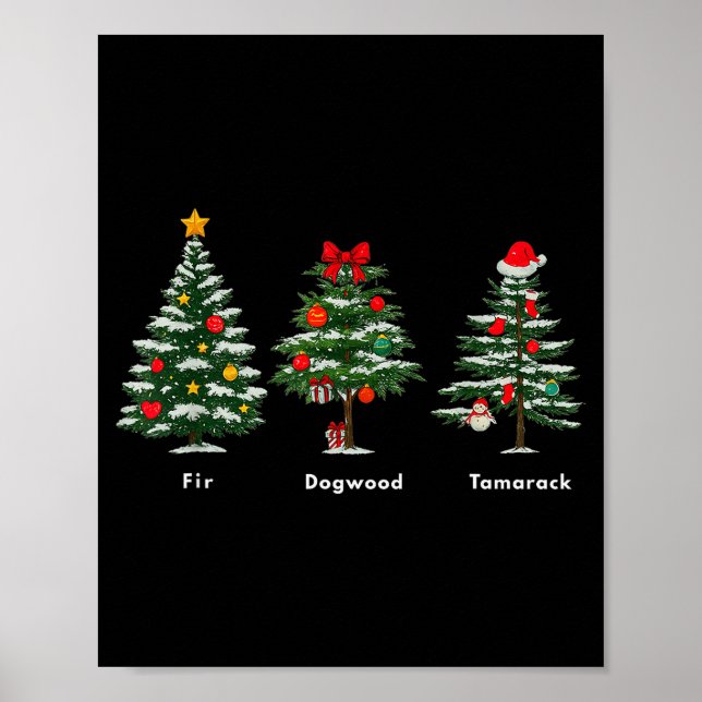 Poster Árvore de Natal com Mensagem Oculta Sutil Contra T (Frente)