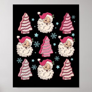 Poster Árvore de Natal Coquette Cake Santa Claus Chri Ros