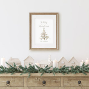Poster Árvore de Natal Costeira de Madeira Flutuante Rúst