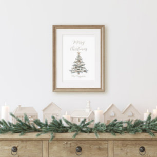 Poster Árvore de Natal Costeira de Madeira Flutuante Rúst