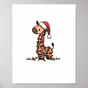 Poster Árvore de Natal da Girafa Fofa Amantes de Girafas
