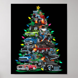 Poster Árvore de Natal de Carro Engraçada Cal Carros Musc