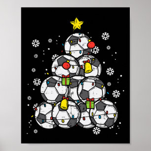 Poster Árvore de Natal de Futebol Xmas Jogador Meninos Me