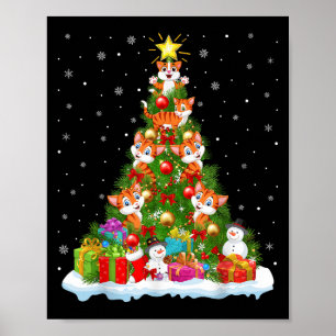 Poster Árvore de Natal de Gatos Fofos Decoração de Férias