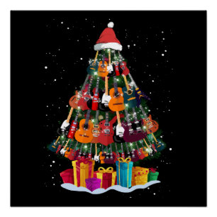 Pôster Árvore de Natal de Guitarra Divertida