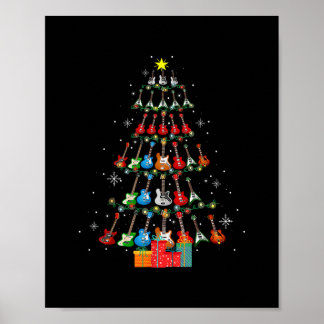 Poster Árvore de Natal de Guitarra legal Merry Xmas Gifts