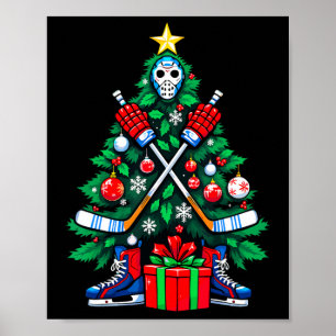 Poster Árvore de Natal de Hóquei Natal Ano Novo Jogador d