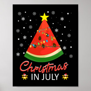 Poster Árvore de Natal de Melancia Natal de Verão em Julh