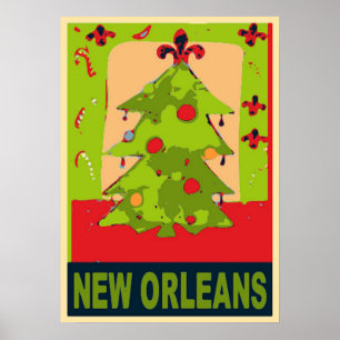 Pôster Árvore de Natal de Nova Orleans