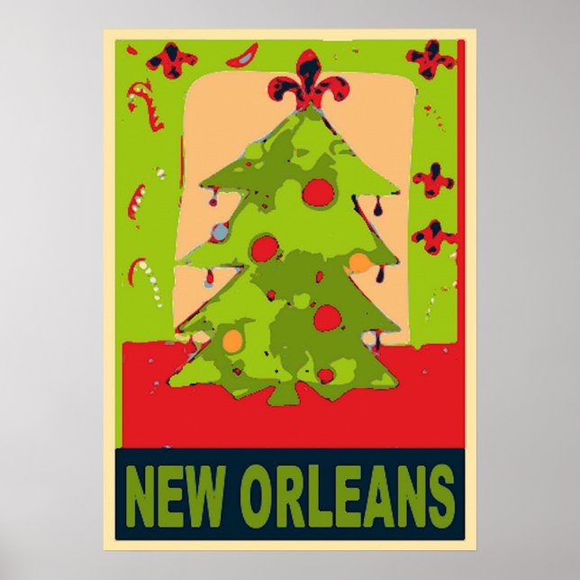 Pôster Árvore de Natal de Nova Orleans (Frente)