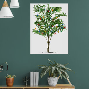 Poster Árvore de Natal de Palmeira Tropical Feriado
