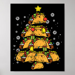 Poster Árvore de Natal de Taco Comida Mexicana Xmas