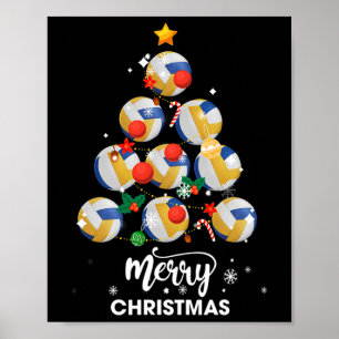 Poster Árvore De Natal De Voleibol Presente Para Voleibol