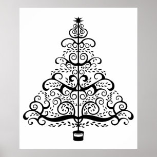 Poster Árvore de Natal Decorativa Rolo Victoriano Vintage