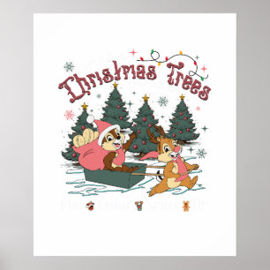 Poster árvore de natal do chip e dale