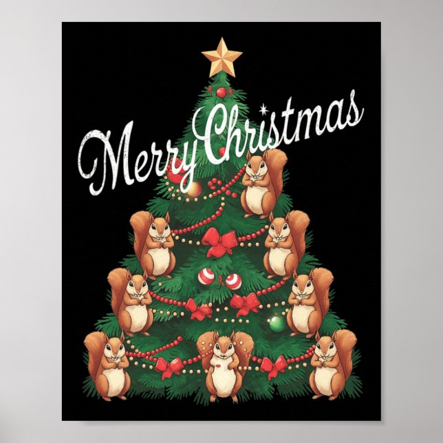Poster Árvore de Natal do Esquilo Xmas (Frente)