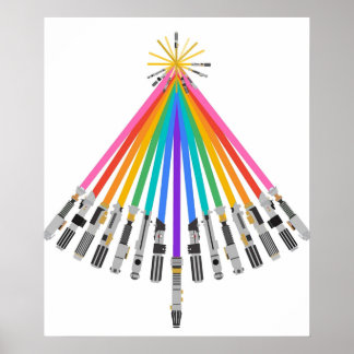 Poster Árvore de Natal do Orgulho LightSaber