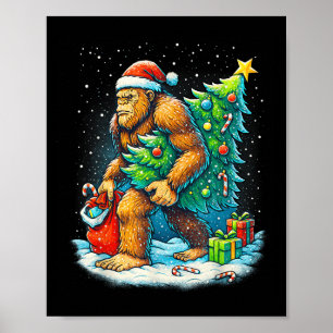 Poster Árvore de Natal do Papai Noel Pé Grande Luzes de N