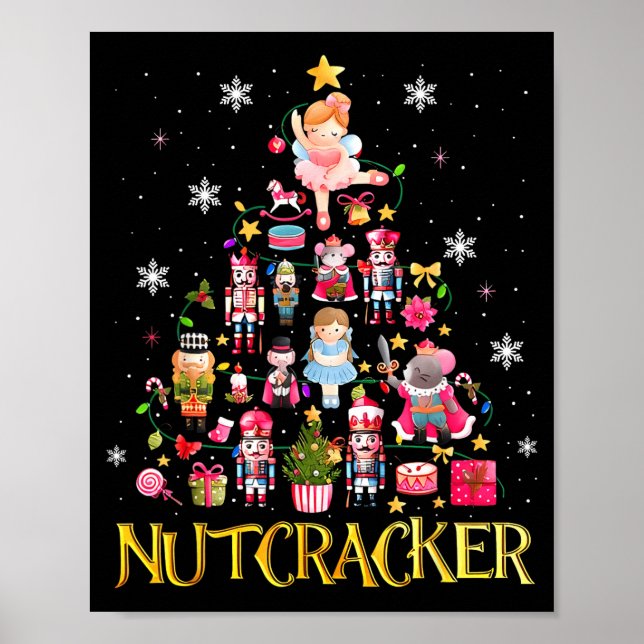 Poster Árvore de Natal do Quebra-Nozes Ballet Dança Mulhe (Frente)