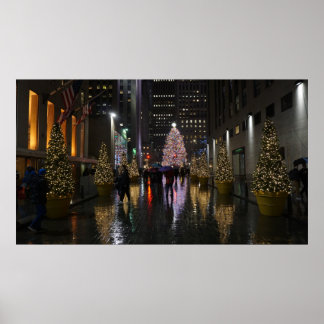 Poster Árvore de Natal do Rockefeller Center em Reflexão