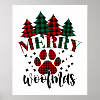 Poster Árvore De Natal E Pata De Xadrez Vermelha Verde