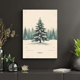 Poster Árvore de Natal Elegante em Meio a Cartaz Nevado