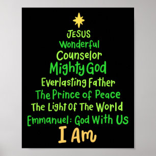Poster Árvore de Natal em Forma de Jesus Natal Cristão Bí