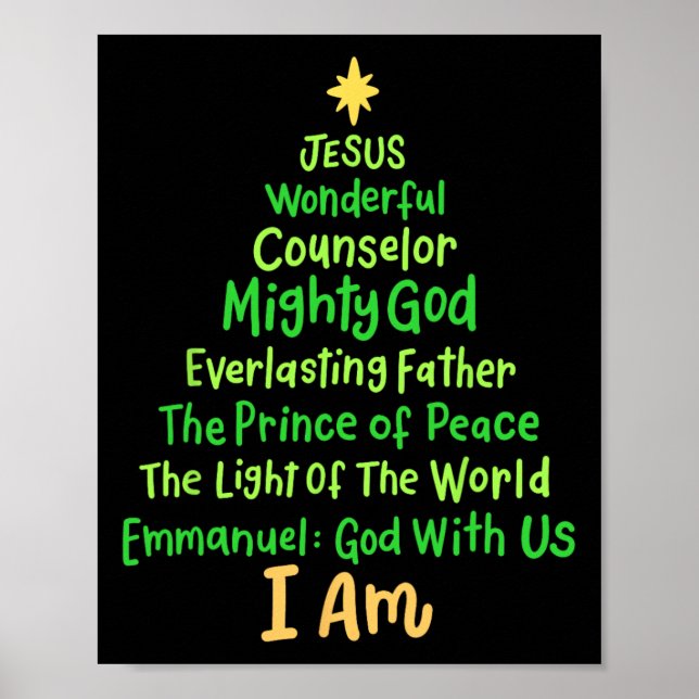 Poster Árvore de Natal em Forma de Jesus Natal Cristão Bí (Frente)