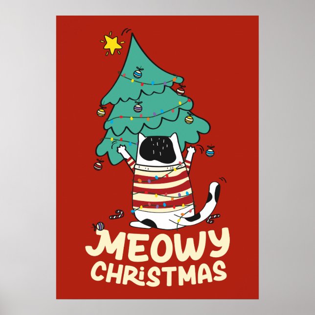 Poster Árvore de Natal Engraçado, Grumpy Tuxedo (Frente)