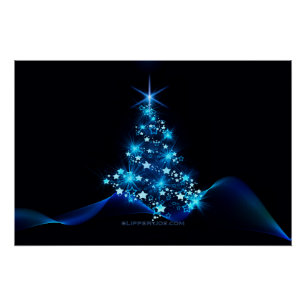 Pôster Árvore de Natal estilizada e brilhante da Slippery