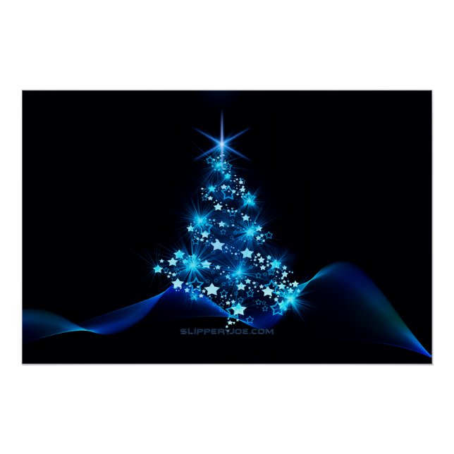 Pôster Árvore de Natal estilizada e brilhante da Slippery (Frente)