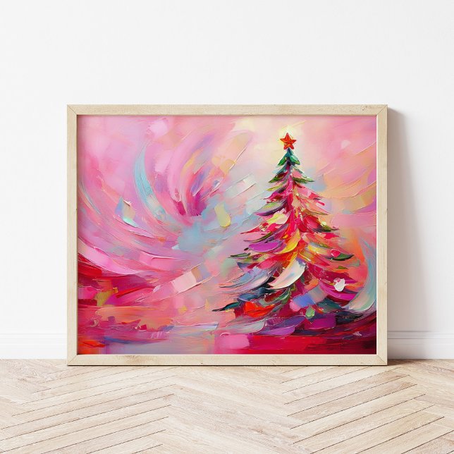 Poster Árvore de Natal feliz e Abstrato Brilhante (Criador carregado)