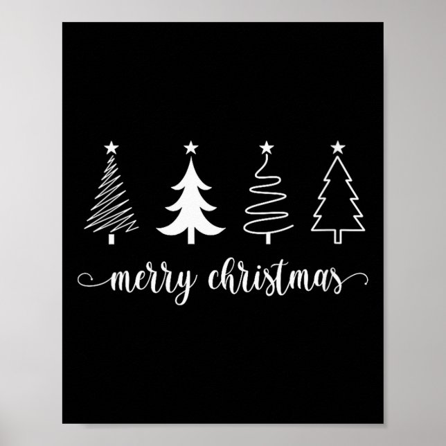 Poster Árvore de Natal Feminina Árvores de Natal Alegres  (Frente)