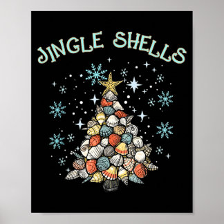 Poster Árvore de Natal Flocos de Neve Celebração Conchas