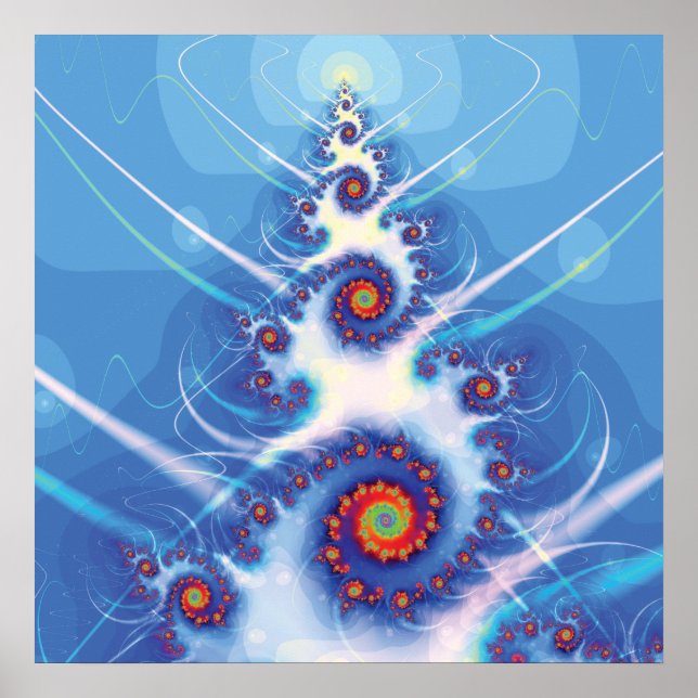 Poster Árvore de Natal Fractal (Frente)
