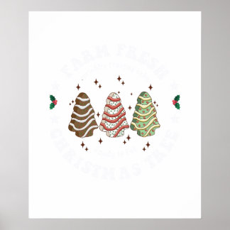Poster árvore de natal fresca da fazenda