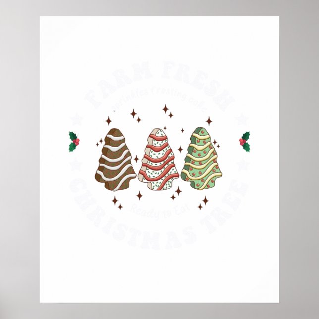 Poster árvore de natal fresca da fazenda (Frente)