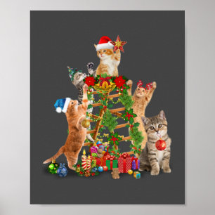 Poster Árvore de Natal Gato de Natal Feio Pai de Gato