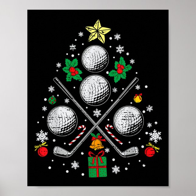 Poster Árvore de Natal Golf Light Pajama Golfer Xmas Men  (Frente)