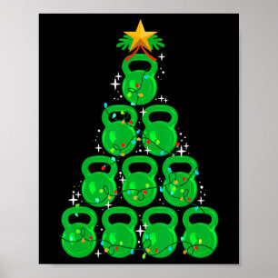 Poster Árvore de Natal Kettlebell Xmas Academia Treino Fi