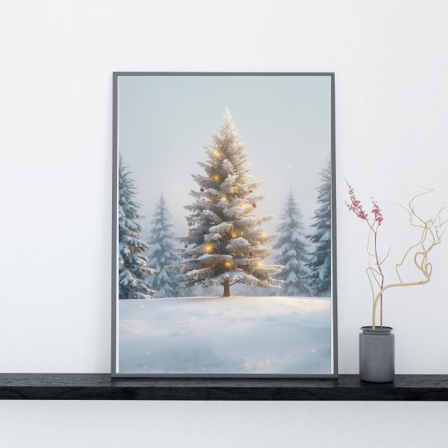 Poster Árvore de Natal Luminosa em Paisagem Serena (Criador carregado)