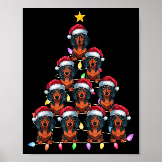 Poster Árvore de Natal Luzes Homens Mulheres Papais noeis (Frente)