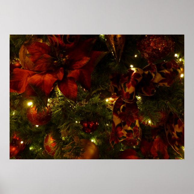 Poster Árvore de Natal Marrom e Dourada II (Frente)