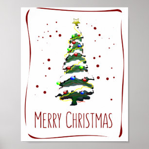 Poster Árvore De Natal Na Neve, Cartão Saudável 2022