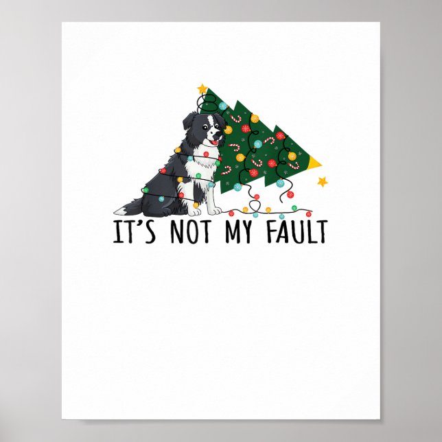 Poster Árvore de Natal Não É Minha Falta Cachorro Border  (Frente)