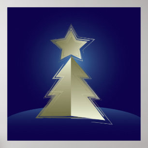 Poster Árvore de Natal ouro