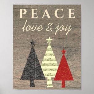 Poster Árvore de Natal Paz Amor e Alegria